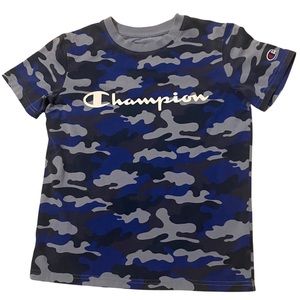 Champion Blue Camouflage Youth Medium T-shirt